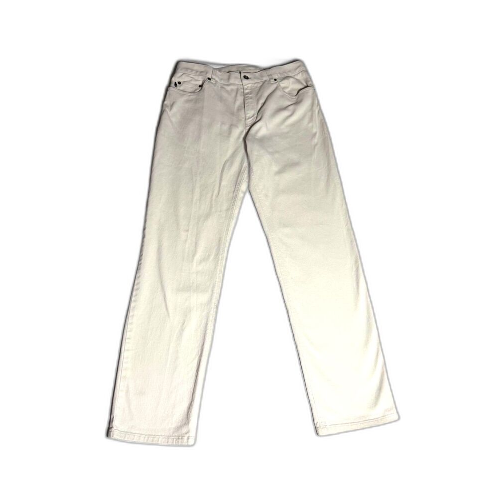 Lauren Ralph Lauren Straight Leg Jeans Sz 10 Cream Beige Off White Denim Stretch